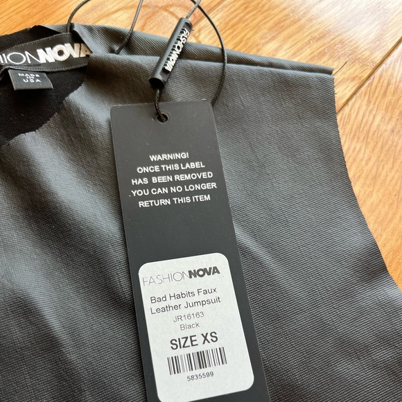 New with Tags Fashion Nova Faux Leather Sleeveless Jumpsuit - Picture 3 of 3